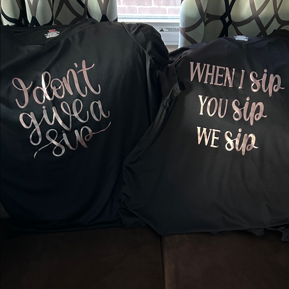 Wine Shirts- Black Hanes Cool Dri Shirts